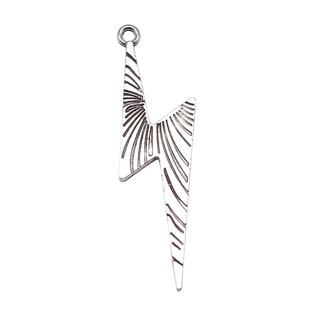 50x14mm 3g Multicolor Zinc Alloy Lightning Charm Pendant for DIY Jewelry and Clothing Accessories