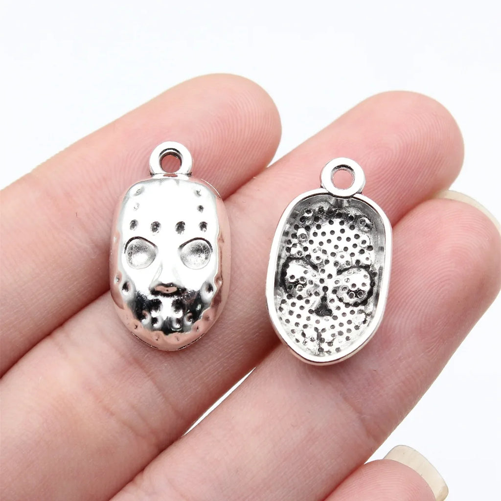 23x13mm 1.78g Antique Silver Zinc Alloy Mask Charm Pendant for DIY Necklace Bracelet Jewelry Making