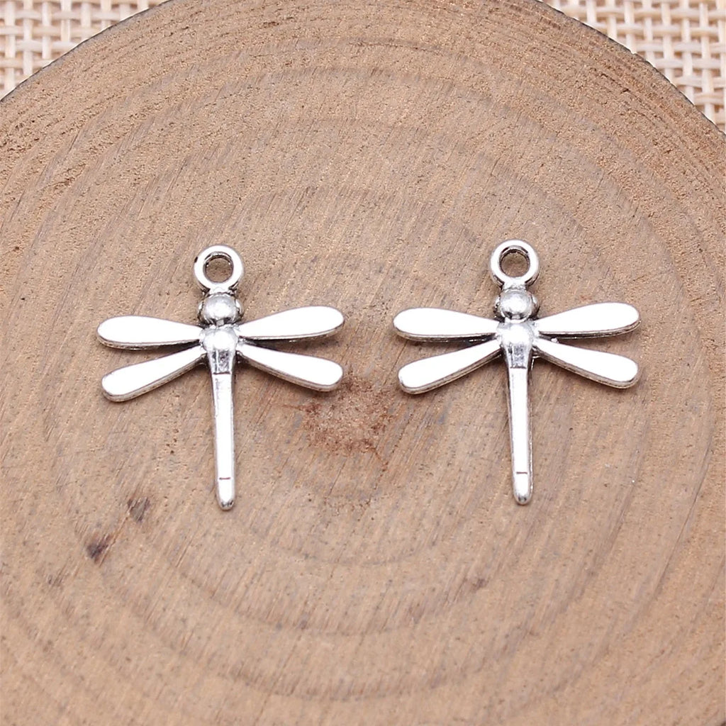 18x17mm 0.68g Multicolor Zinc Alloy Dragonfly Charm Pendant for DIY Earrings Necklace Jewelry Making