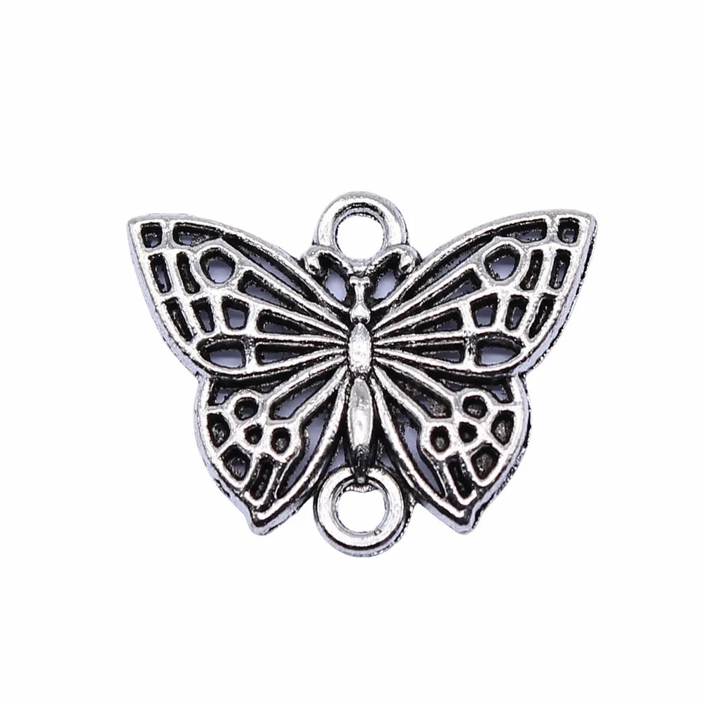 20x16mm 1.1g Multicolor Zinc Alloy Butterfly Connector Charm for DIY Necklace Bracelet Jewelry Making