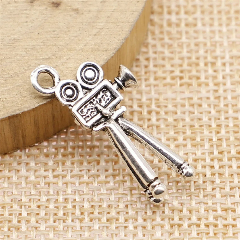 13x28mm 2.5g Antique Silver Zinc Alloy Movie Projector Charm Pendant for DIY Film Theme Jewelry Making