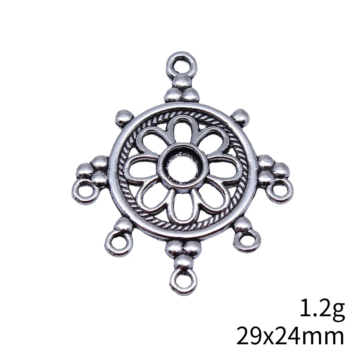 29x24mm 1.2g Multicolor Zinc Alloy Multi-Hole Earring Connector Charm for DIY Earrings Making