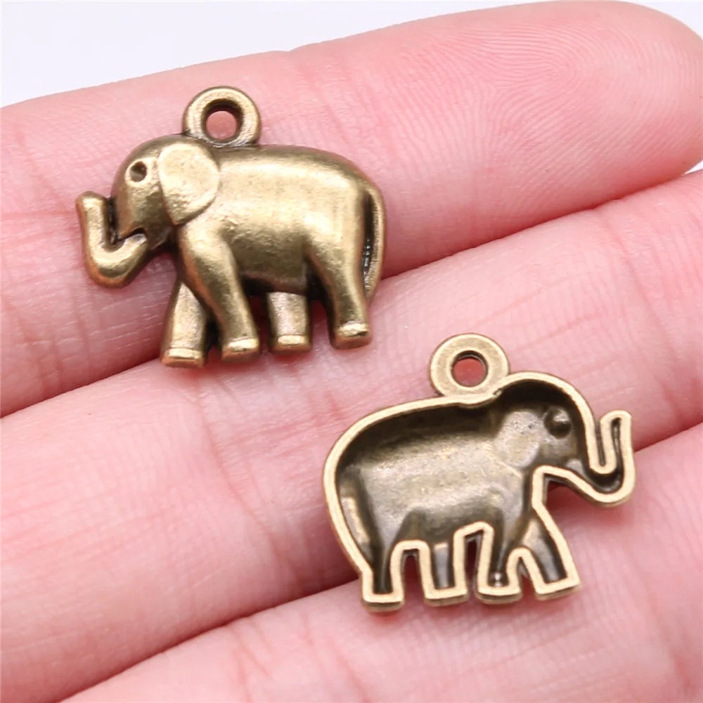 20x18mm 2g Multicolor Zinc Alloy Elephant Charm Pendant for DIY Necklace Bracelet Jewelry Making