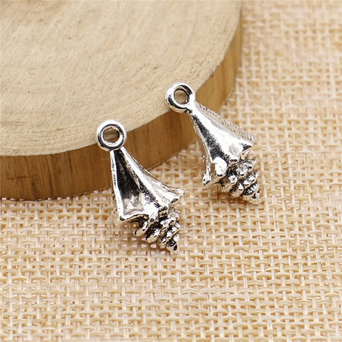 21x11x6mm 2.1g Antique Silver Zinc Alloy Conch Shell Charm Pendant for DIY Ocean Jewelry Making