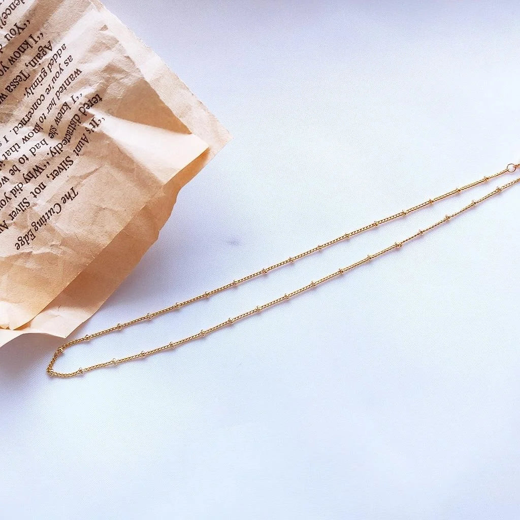 14K Gold Plated Copper Geometric Chain Necklace Korean Minimalist Clavicle Choker