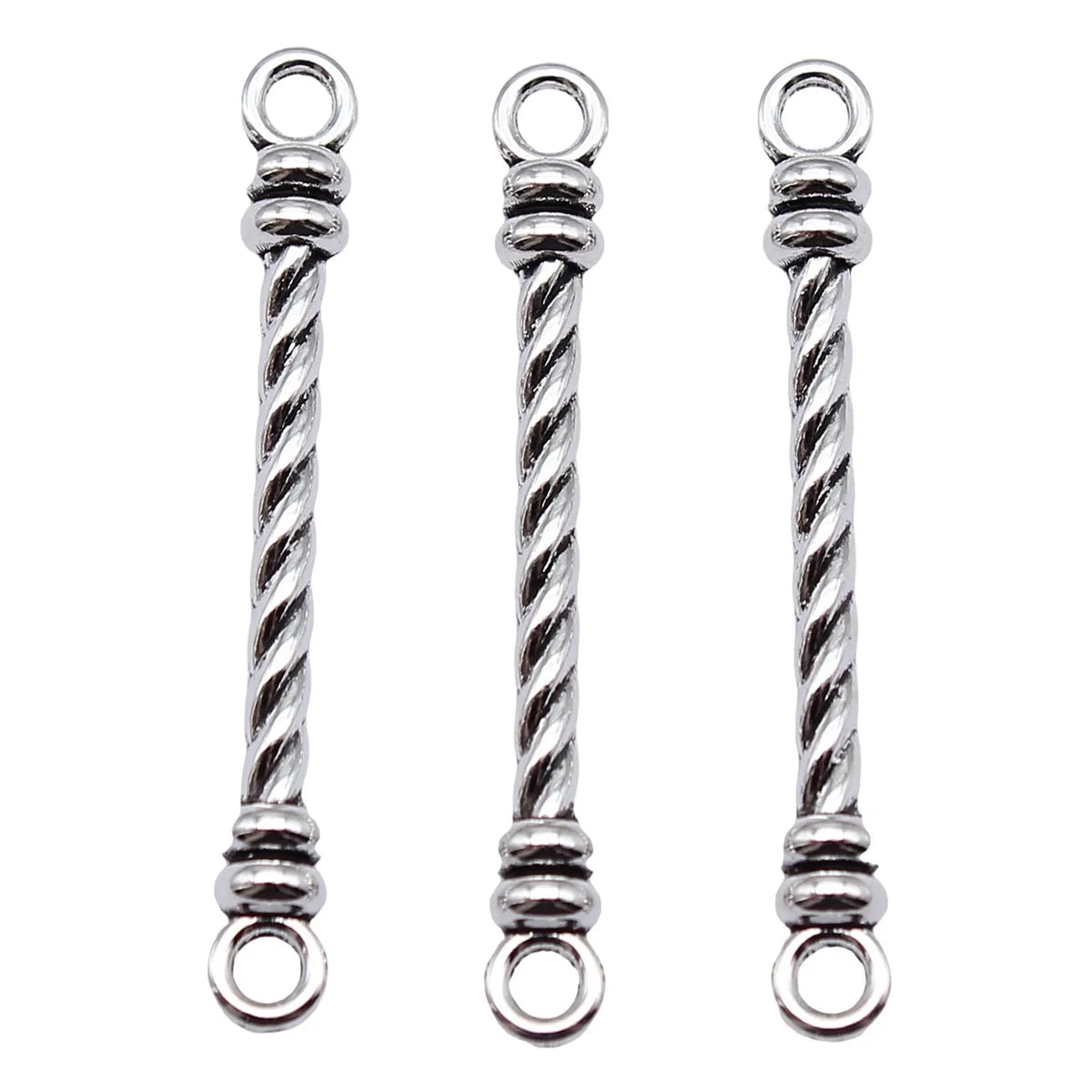 38x5mm 1.4g Antique Silver Zinc Alloy Long Bar Connector Charm for DIY Bracelet Necklace Jewelry