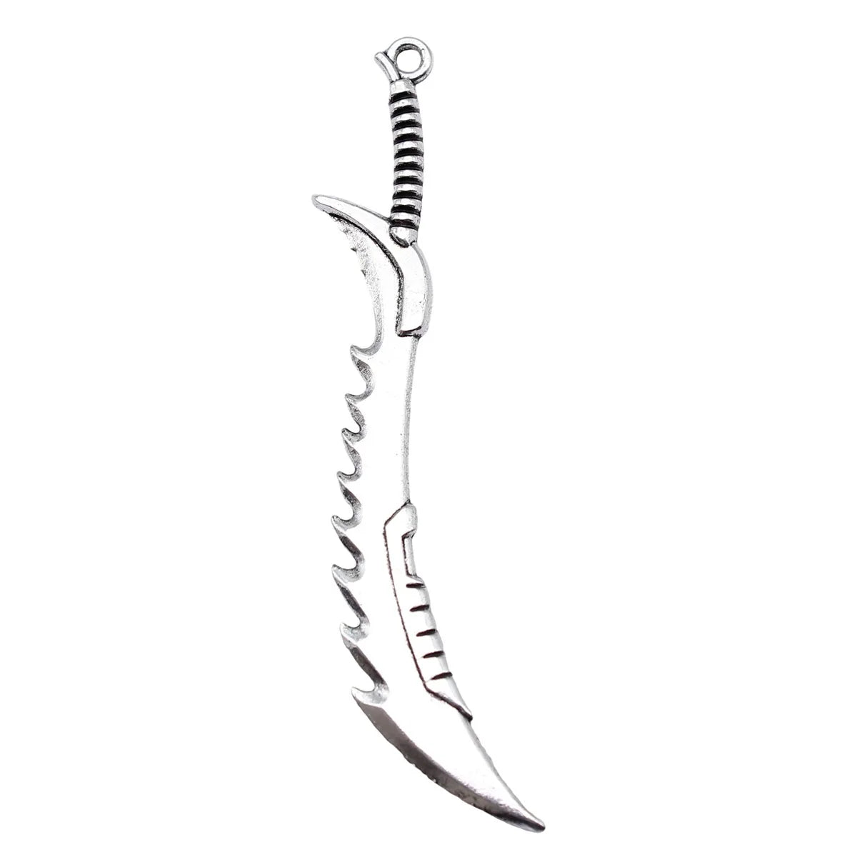 70mm 3.5g Antique Silver Zinc Alloy Sword Weapon Charm Pendant for DIY Cosplay Jewelry Making