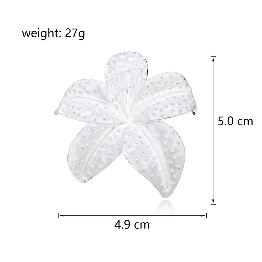 Elegant White Enamel Flower Brooch With Rhinestone Dew, Women's Lapel Pin Corsage Suit Accessory Gift