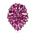 Luxury Blue Crystal Flower Brooch, Exaggerated Alloy Rhinestone Corsage Lapel Pin For Women's Suits