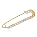 Elegant Gold Alloy Safety Pin Brooch With Faux Pearls, Vintage Sweater Scarf Buckle Lapel Pin Gift