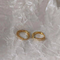 14K Gold Plated Copper Zircon Micro Pave Round Drop Earrings For Women