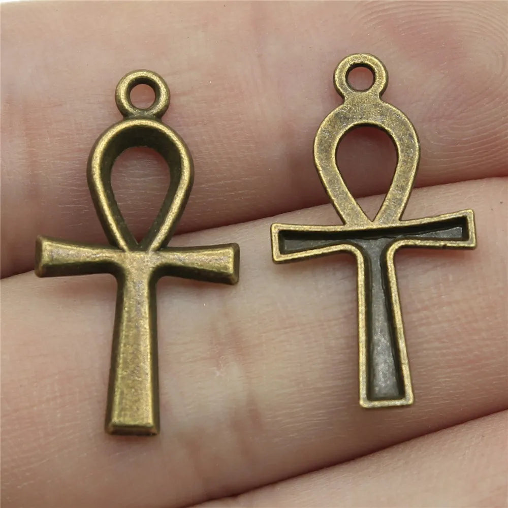 26x14mm 0.9g Multicolor Zinc Alloy Cross Charm Pendant for DIY Jewelry Making