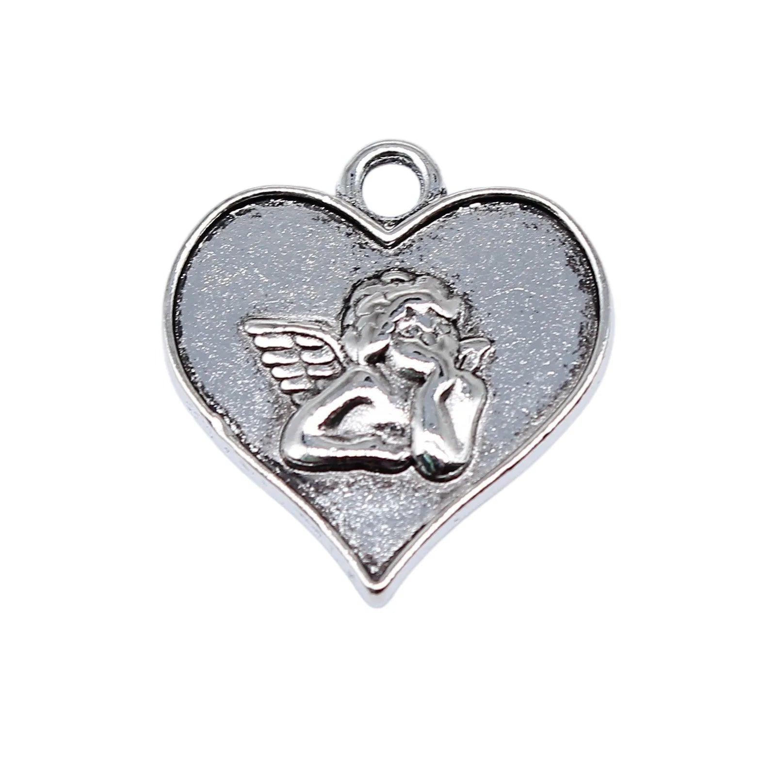 19x17mm 2g Antique Silver Zinc Alloy Cupid Heart Angel Charm Pendant for DIY Jewelry Making