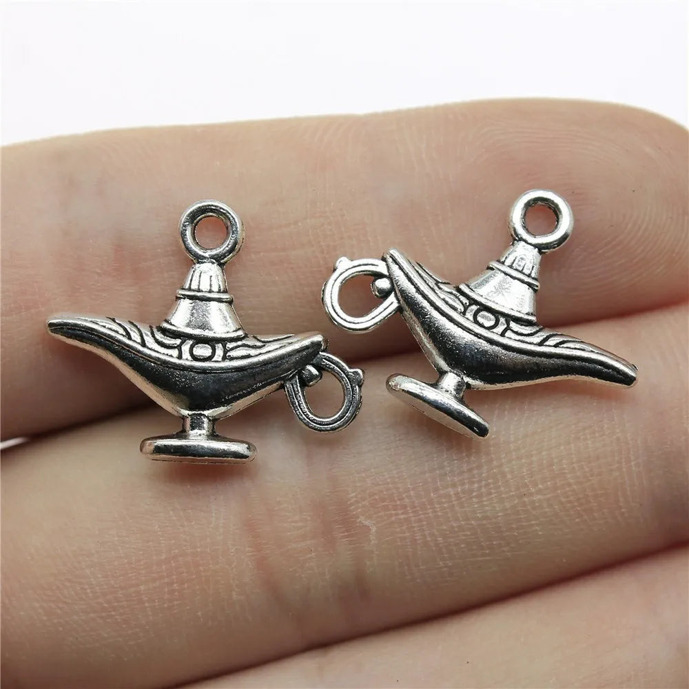 22x18mm 1.9g Multicolor Zinc Alloy Aladdin Lamp Charm Pendant for DIY Necklace Bracelet Jewelry