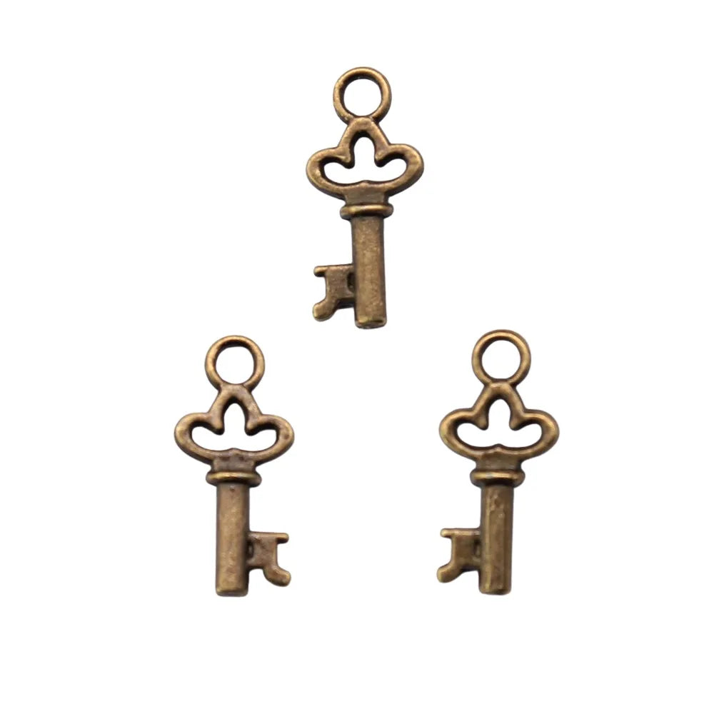8x16mm 0.3g Multicolor Zinc Alloy Key Charm Pendant for DIY Necklace Bracelet Jewelry Making