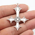 54x39mm 5.8g Antique Silver Tone Zinc Alloy Inverted Cross Charm Pendant for Gothic DIY Jewelry