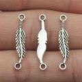 4x25mm 0.5g Antique Silver Zinc Alloy Leaf Connector Charm for Bracelet Necklace DIY Jewelry Making