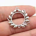 31x30mm 3.1g Antique Silver Tone Zinc Alloy Olive Branch Connector Charm for DIY Jewelry Making
