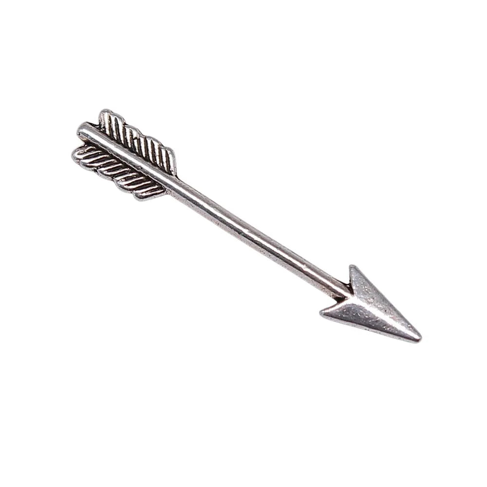 30x5mm 0.6g Antique Silver Zinc Alloy Bow and Arrow Charm Pendant for DIY Jewelry Making