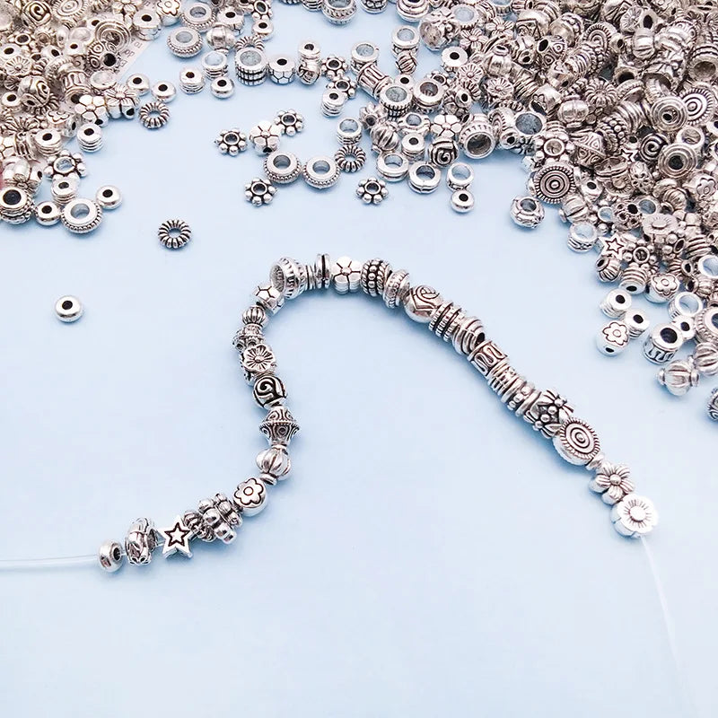 Antique Silver Zinc Alloy Through Hole Spacer Beads for DIY Bracelet Necklace Making