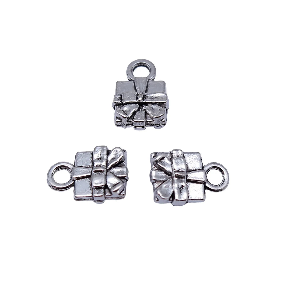 11.6x8.2mm 0.85g Antique Silver Zinc Alloy Gift Charm Pendant for DIY Bracelet Necklace Jewelry Making