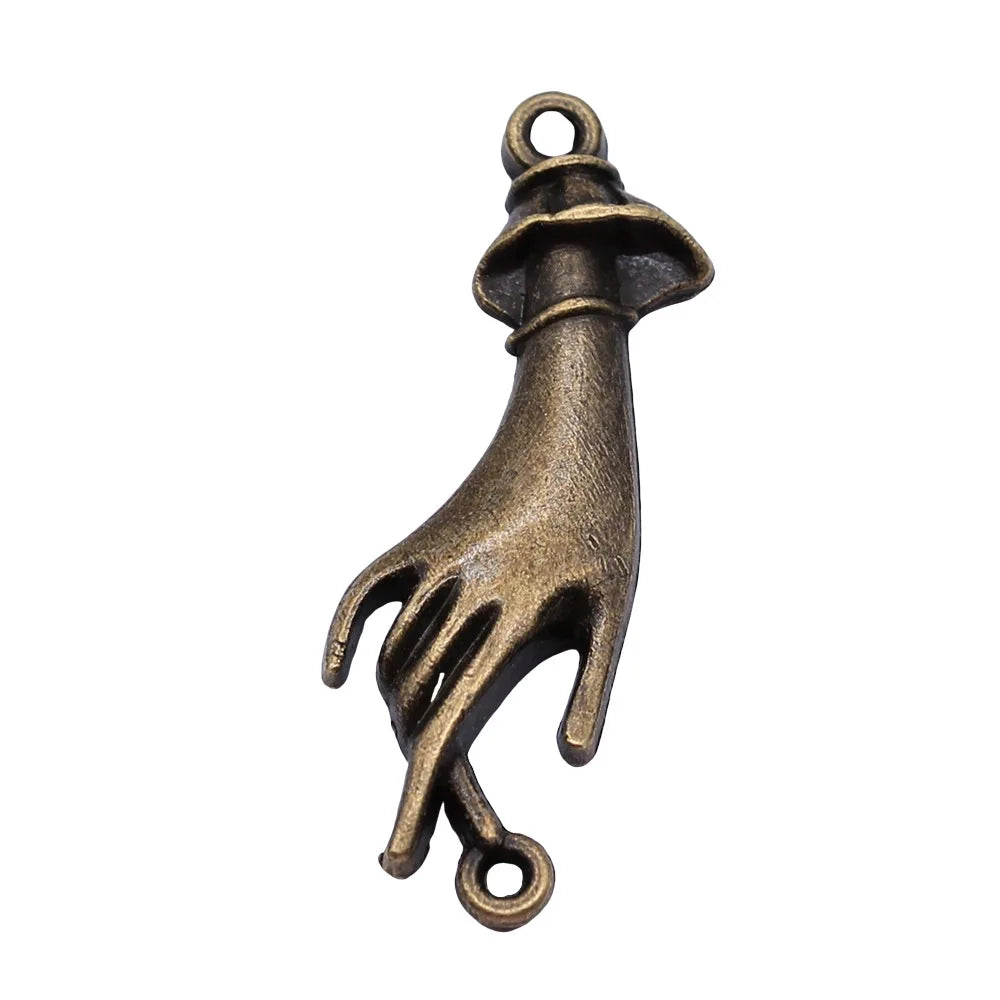 45x14mm 3.7g Multicolor Zinc Alloy Palm Hand Connector Charm for DIY Bracelet Necklace Jewelry Making