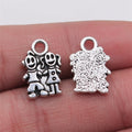 11x16mm 1.1g Antique Silver Tone Zinc Alloy Boy Girl Charm Pendant for Necklace Bracelet Family DIY