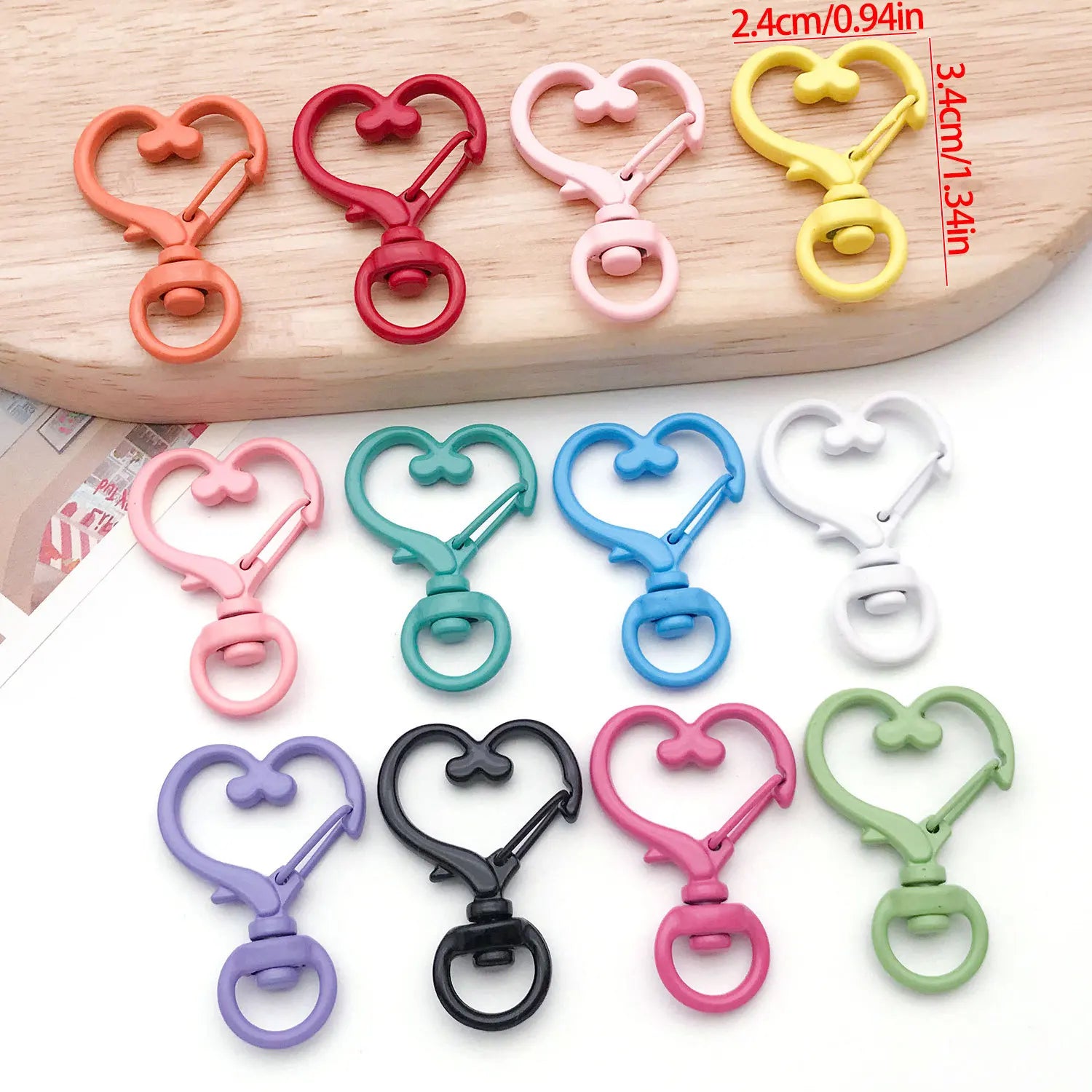 Enamel Zinc Alloy Dog Heart Lobster Clasps Style 7773
