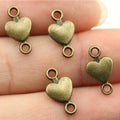 15x7mm 0.7g Multicolor Zinc Alloy Heart Connector Charm for DIY Bracelet Necklace Jewelry Making