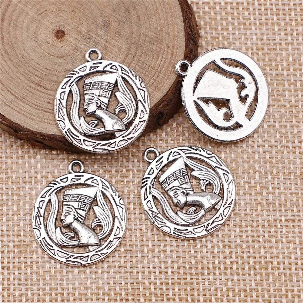 22mm 2.3g Multicolor Zinc Alloy Egyptian Pharaoh Pharaoh Head Charm Pendant for DIY Necklace Bracelet Making