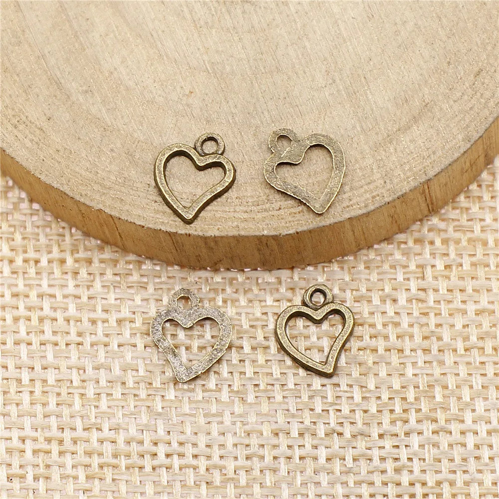10x8mm 0.2g Multicolor Zinc Alloy Small Heart Charm Pendant for DIY Bracelet Necklace Making