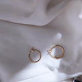 14K Gold Plated Copper Round Hoop Earrings For Women Minimalist Chic Fashion Jewelry