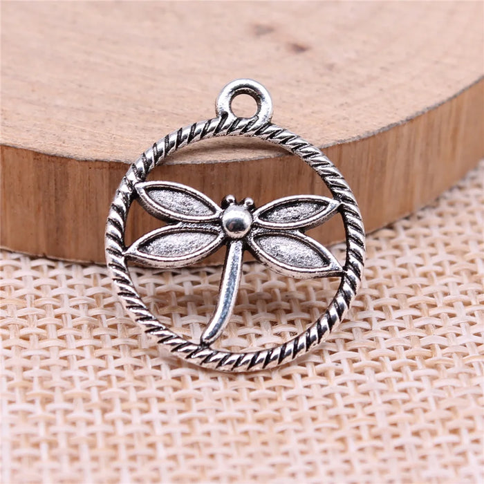 23x20mm 1.4g Antique Silver Zinc Alloy Dragonfly Charm Pendant for DIY Necklace Bracelet Jewelry Making