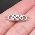 28x8mm 1.3g Antique Silver Zinc Alloy Infinity Symbol Connector Charm for DIY Jewelry Making
