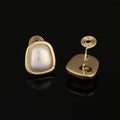 Elegant Rounded Geometric Mabe Pearl Alloy Stud & Clip On No Piercing Luxury Minimalist Earrings