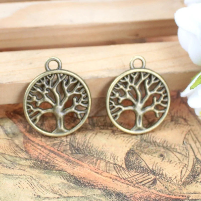 20MM Zinc Alloy Tree Of Life Charm Pendant for DIY Necklace Bracelet Jewelry Making