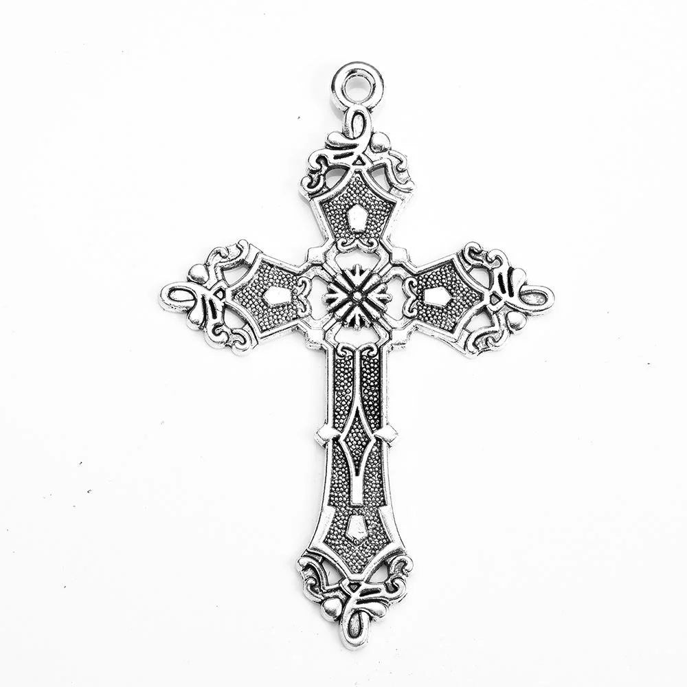 56x38MM Zinc Alloy Cross Charm Pendant for DIY Necklace Bracelet Jewelry Making