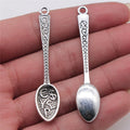 12x57mm 2.4g Multicolor Zinc Alloy Lucky Spoon Charm Pendant for DIY Necklace Bracelet Jewelry Making