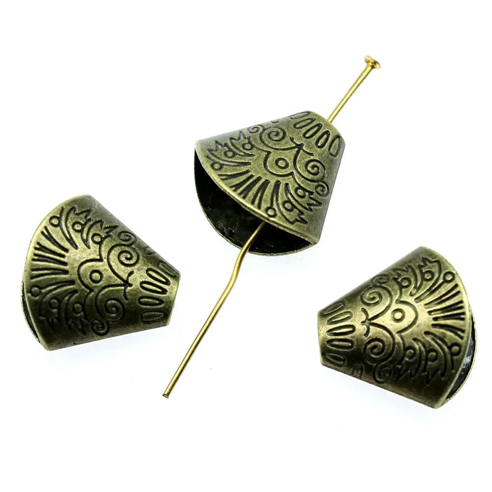 18x19x10mm 1.6g Multicolor Zinc Alloy Shell Bead Cap Tassel End Cap for DIY Earrings Bracelet Making