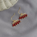 Vintage Ethnic Tassel Drop Earrings With Micro Pave Zircon And Liuli Glass Charms