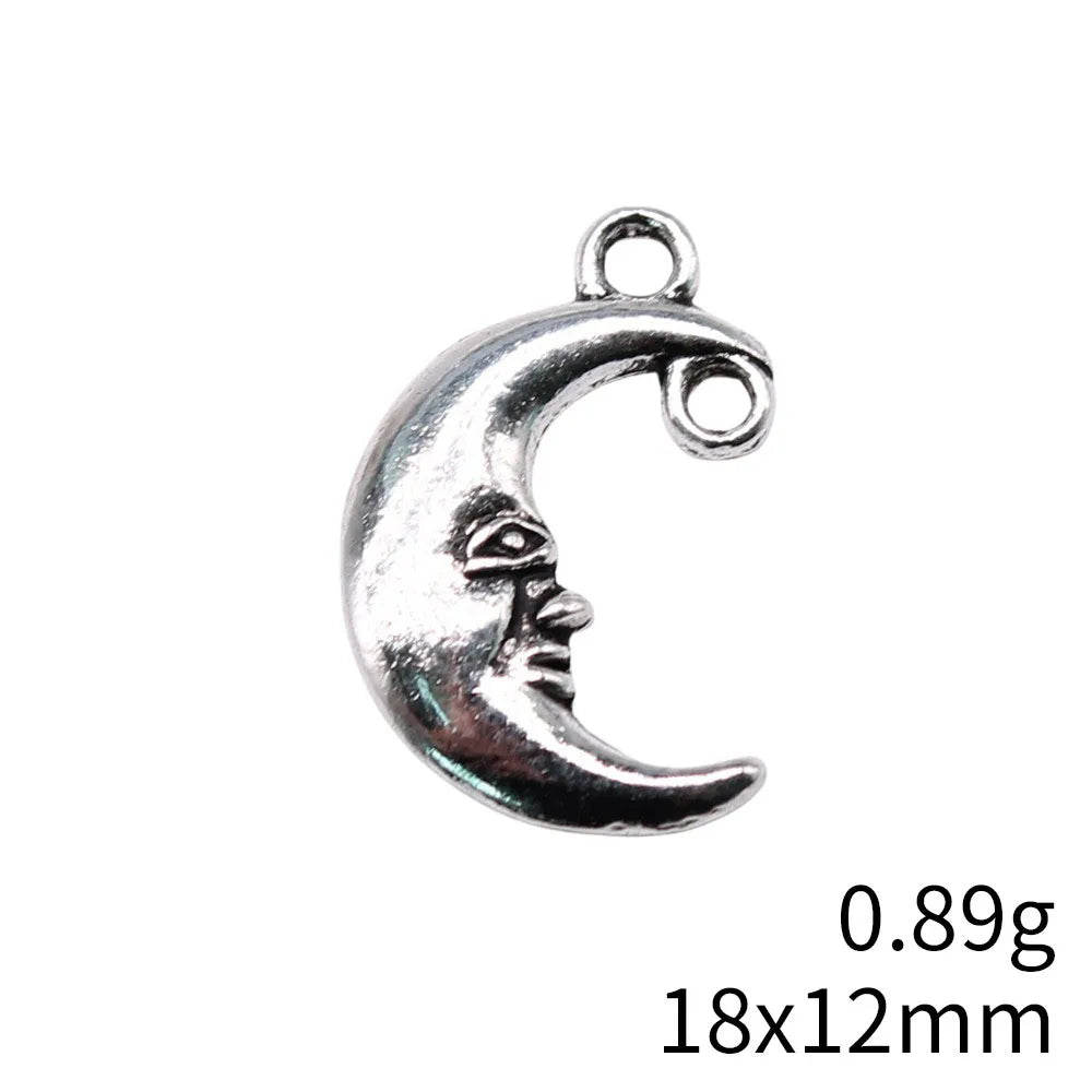 18x12mm 0.89g Multicolor Finish Zinc Alloy Moon Connector Charm Pendant for Bracelet Necklace DIY