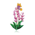 Elegant Enamel Alloy Lavender Bellflower Butterfly Brooch, Rhinestone Lapel Pin Corsage Suit Accessory Gift