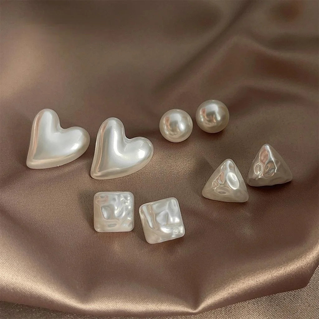 Minimalist Geometric Resin Stud Earrings Triangle Square Everyday Commuter Fashion Jewelry