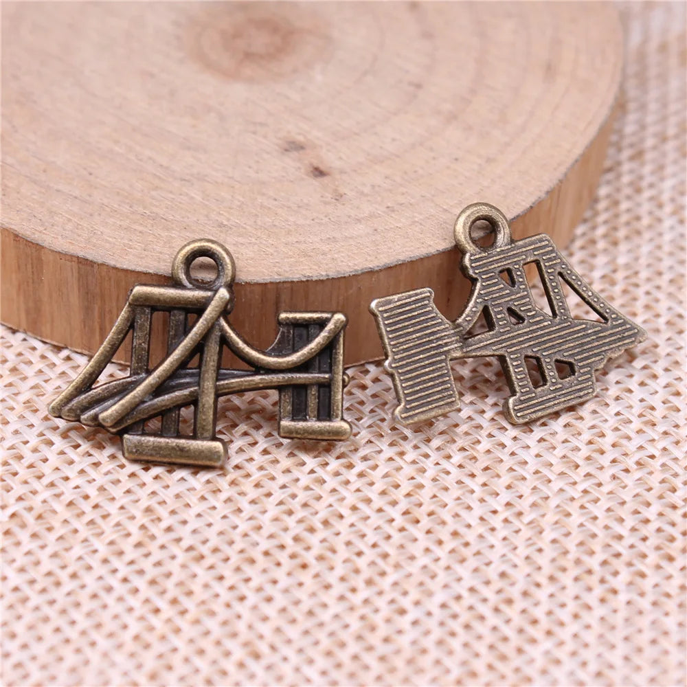 17x23mm 1.6g Zinc Alloy Suspension Bridge Charm Pendant for DIY Necklace Bracelet Accessories