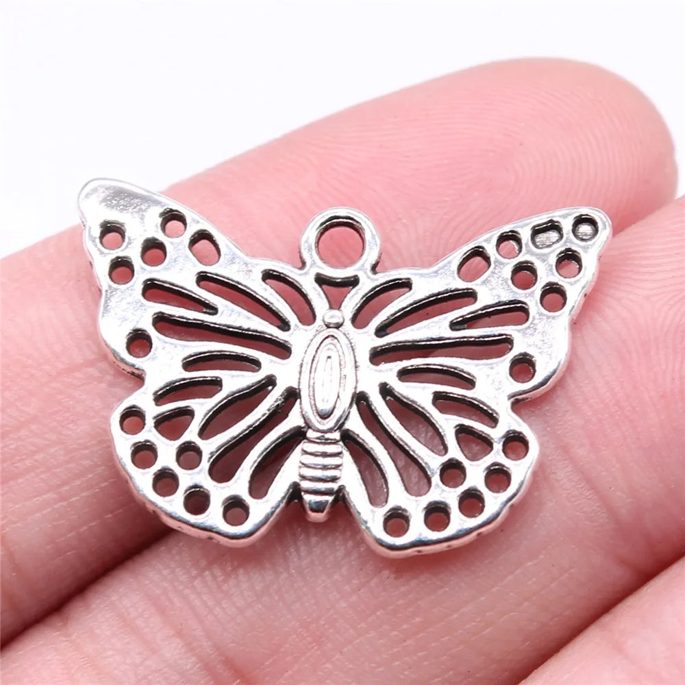 29x20mm 2.97g Multicolor Zinc Alloy Butterfly Charm Pendant for DIY Necklace Bracelet Jewelry Making