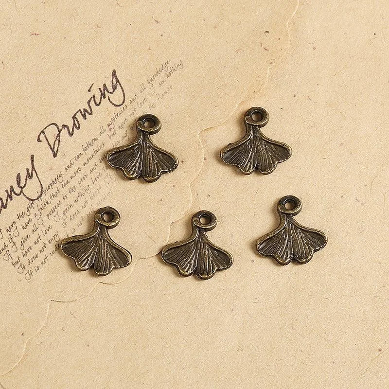 13x12MM Zinc Alloy Ginkgo Leaf Charm Pendant for DIY Necklace Bracelet Jewelry Making