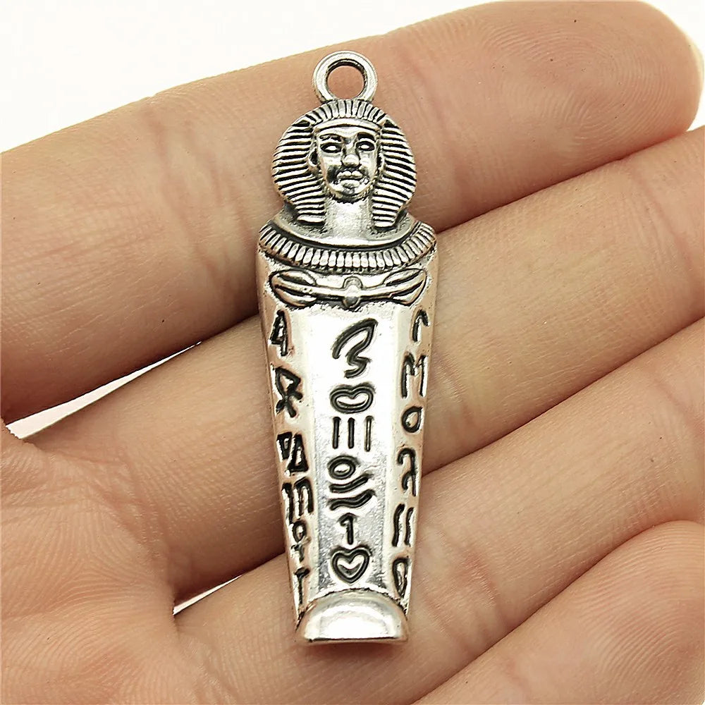 49x15mm 4.7g Multicolor Zinc Alloy Egyptian Pharaoh Pharaoh Head Charm Pendant for DIY Jewelry Making