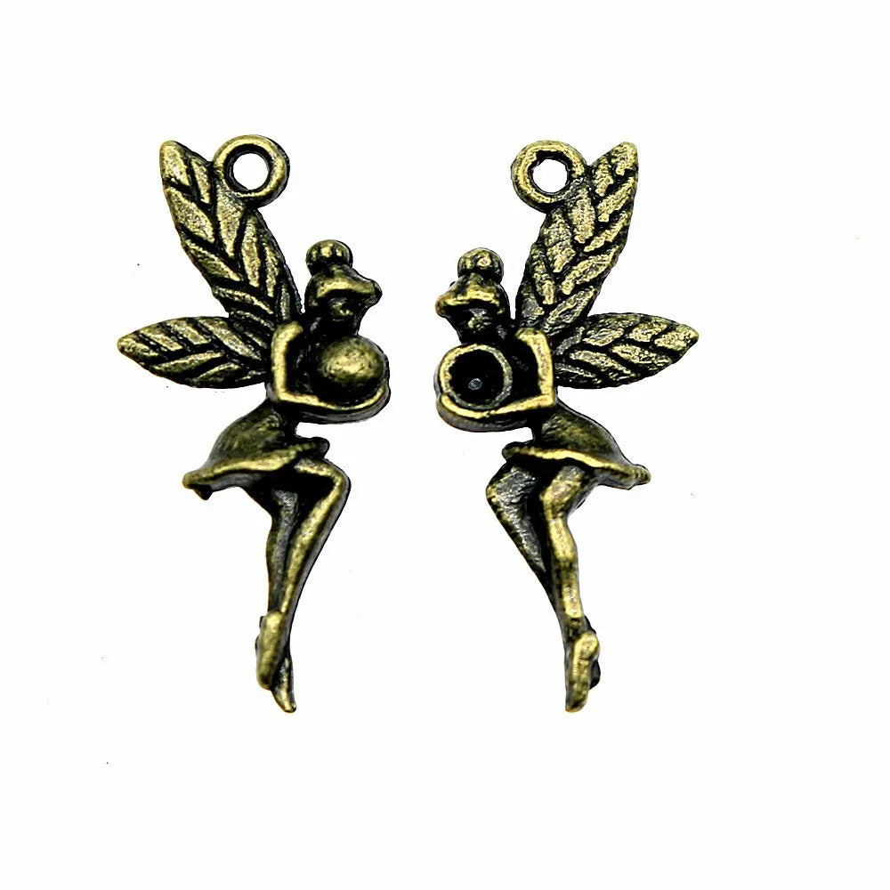 26x11mm 1.2g Multicolor Zinc Alloy Angel Figure Charm Pendant for DIY Necklace Bracelet Making