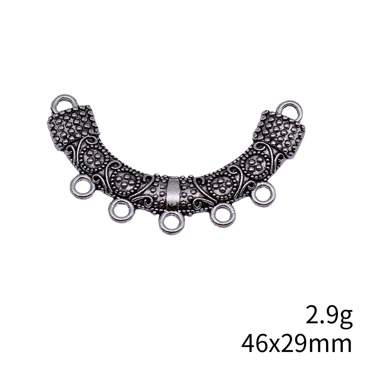 46x29mm 2.9g Antique Silver Zinc Alloy Openwork Necklace Connector Charm for DIY Jewelry Making