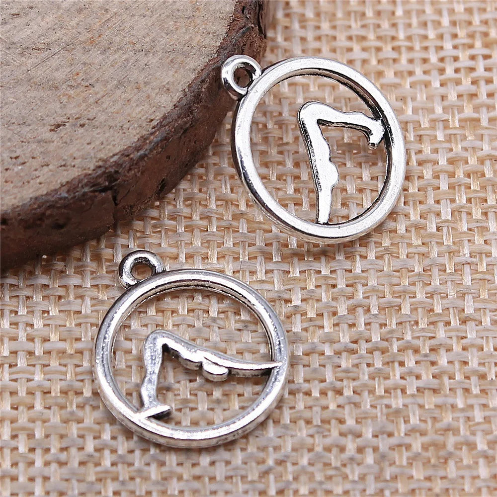 19x16mm 1g Multicolor Zinc Alloy Yoga Charm Pendant for DIY Necklace Bracelet Making